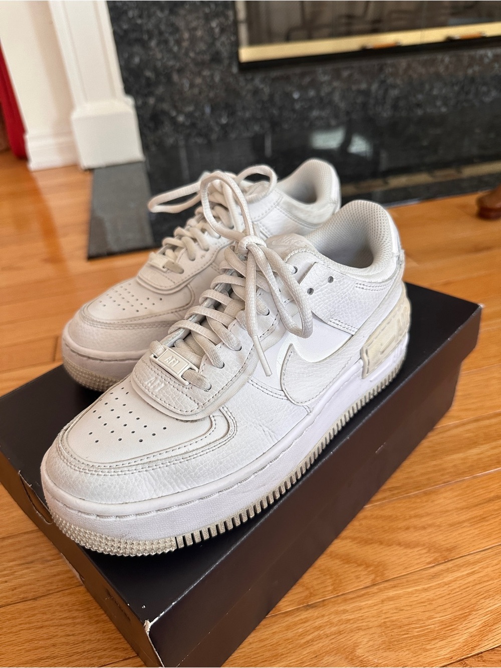 Nike Women’s White Leather AF1 Shadow